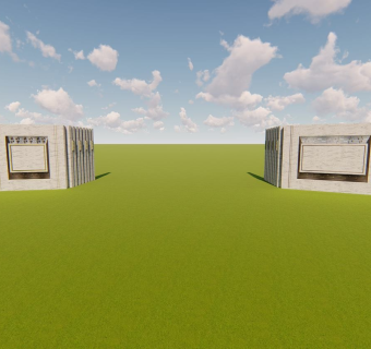 大门对景墙sketchup模型下载